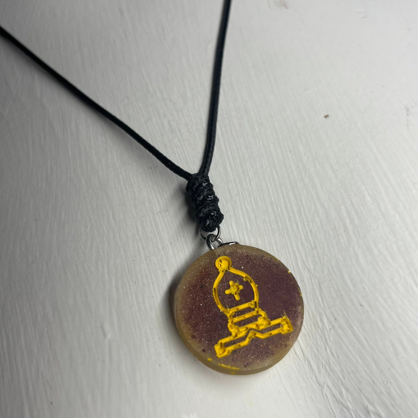 Rust Bishop - Handmade Resin Chess Necklace