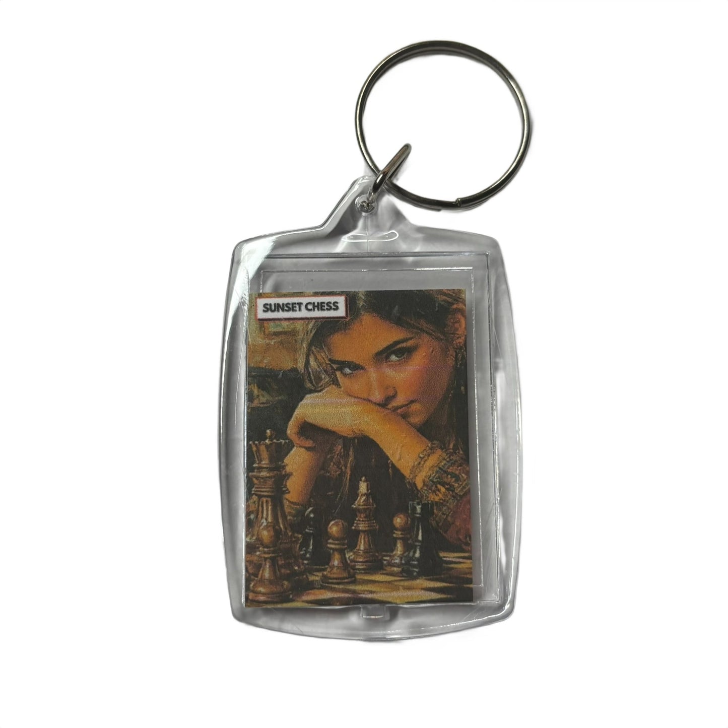 Her Gaze - Chess  Photo Keychain
