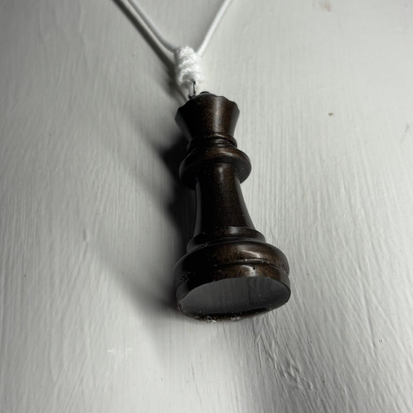 Rich Brown Queen - Handmade Resin Chess Necklace