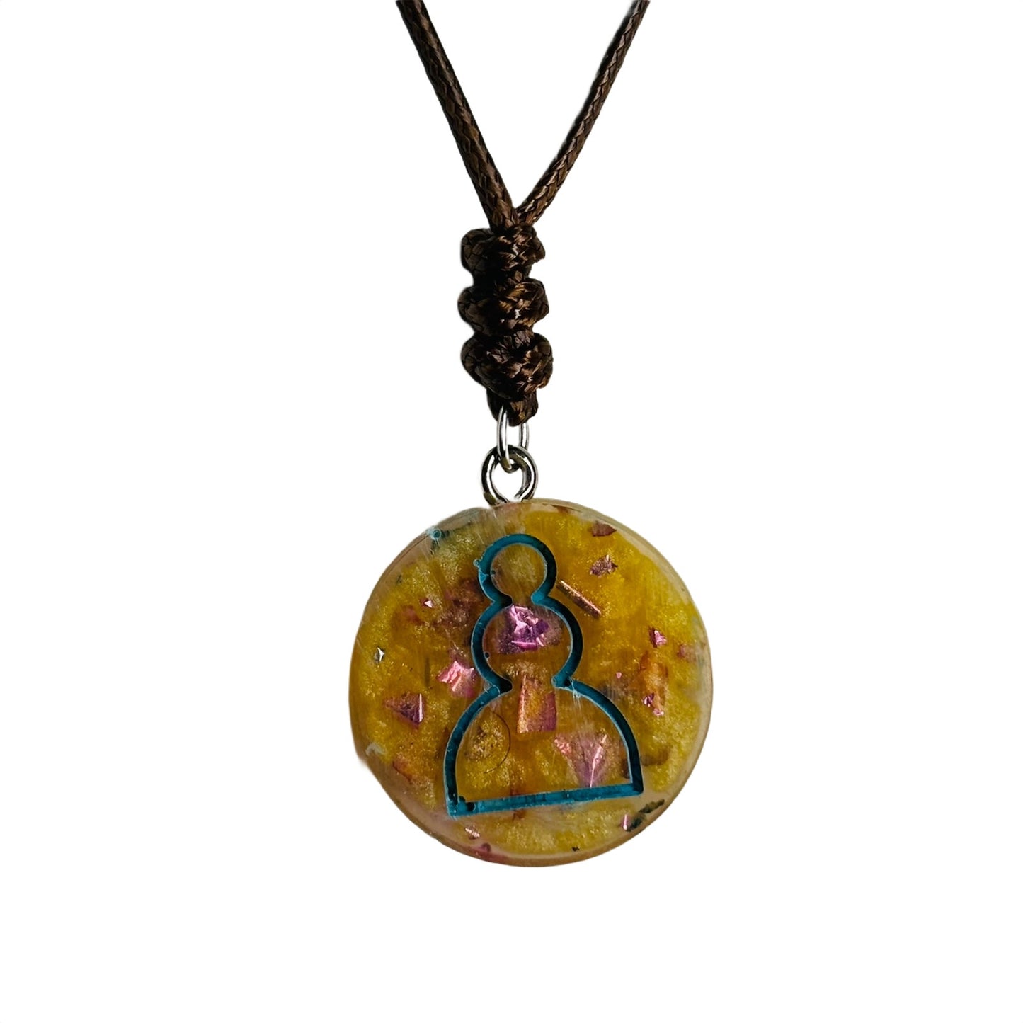 Royal Yellow Pawn - Handmade Resin Chess Necklace