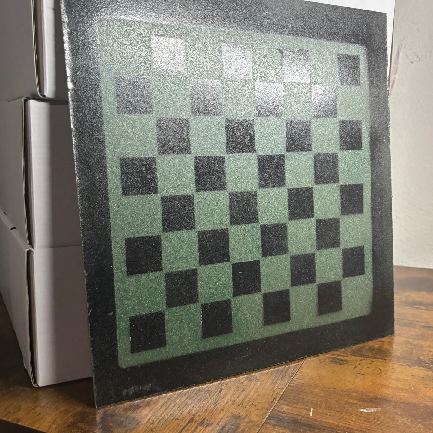 Stealth Green - Painted Chess Board