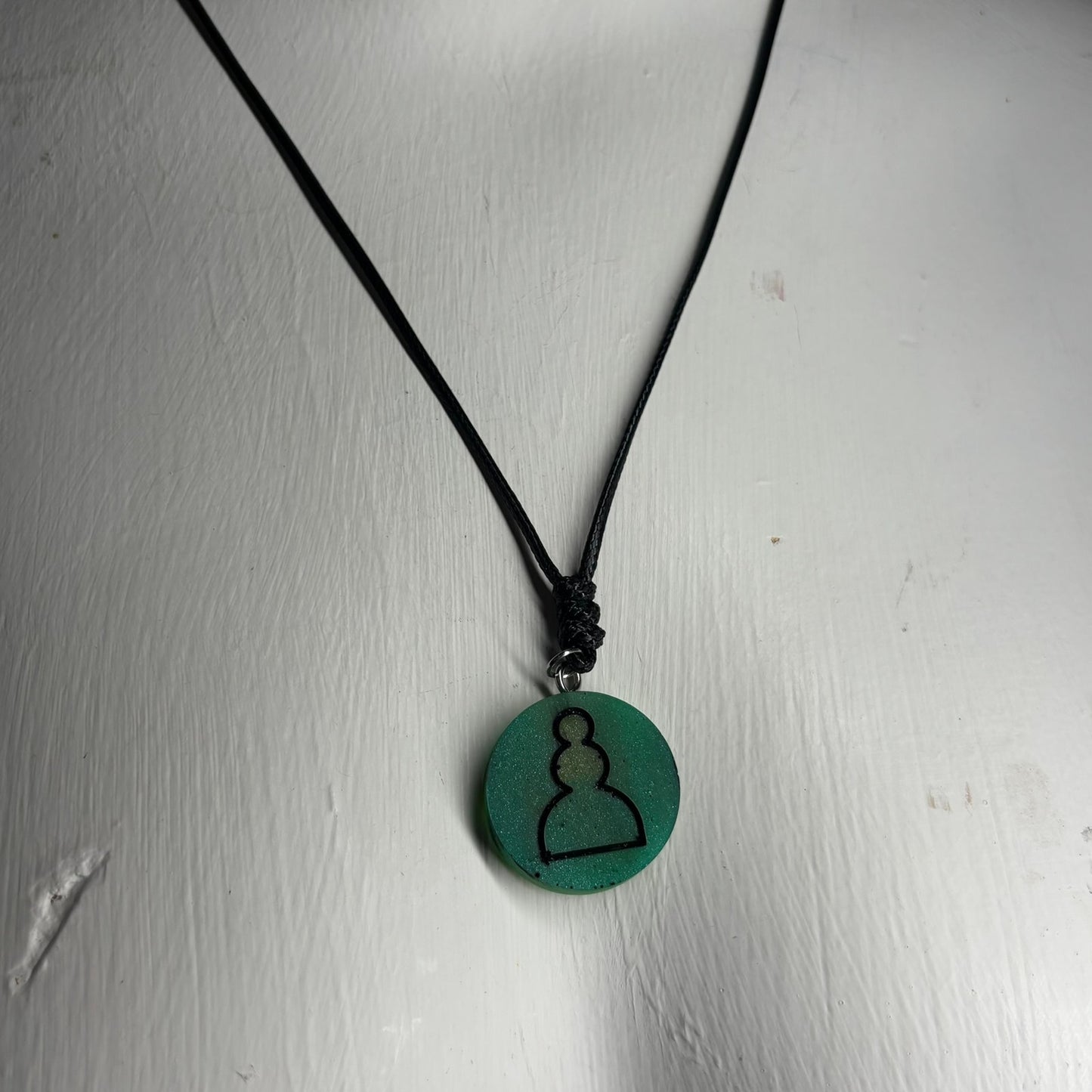 Green Pawn - Handmade Resin Chess Necklace