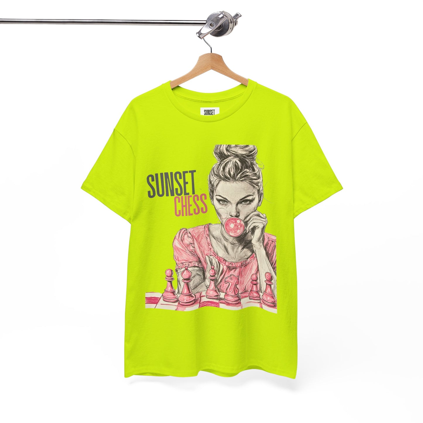 Lime Green - Women Bubble Blowing - Unisex Heavy Cotton Tee