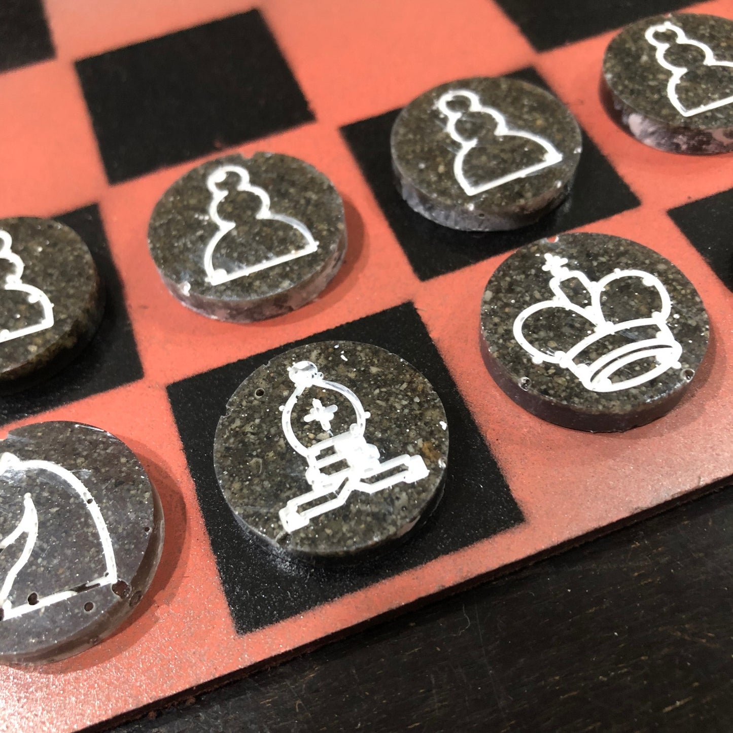 Orange Fade - Painted Chess Set