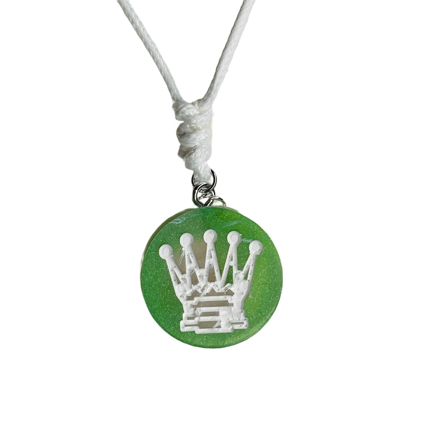 Green Queen - Handmade Resin Chess Necklace