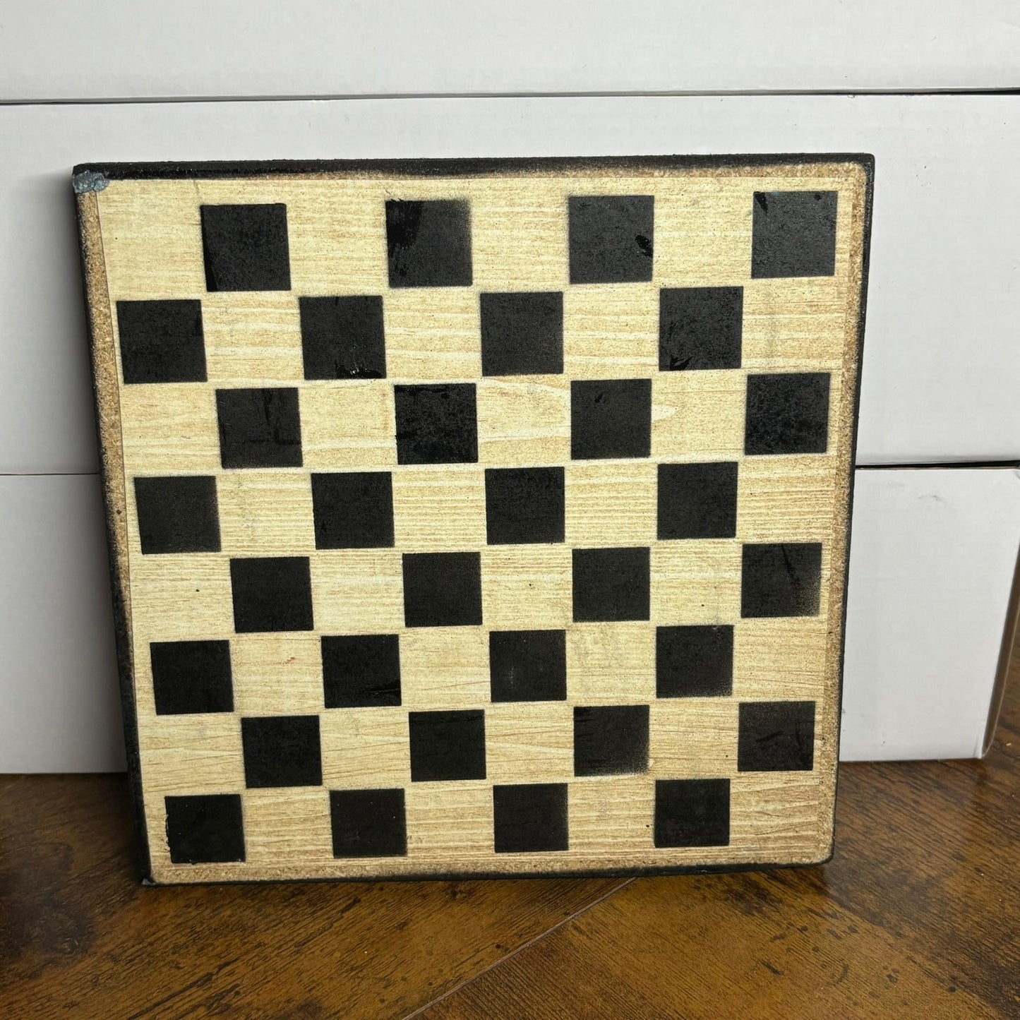 Red & Black - Painted Double Sided Chess Board