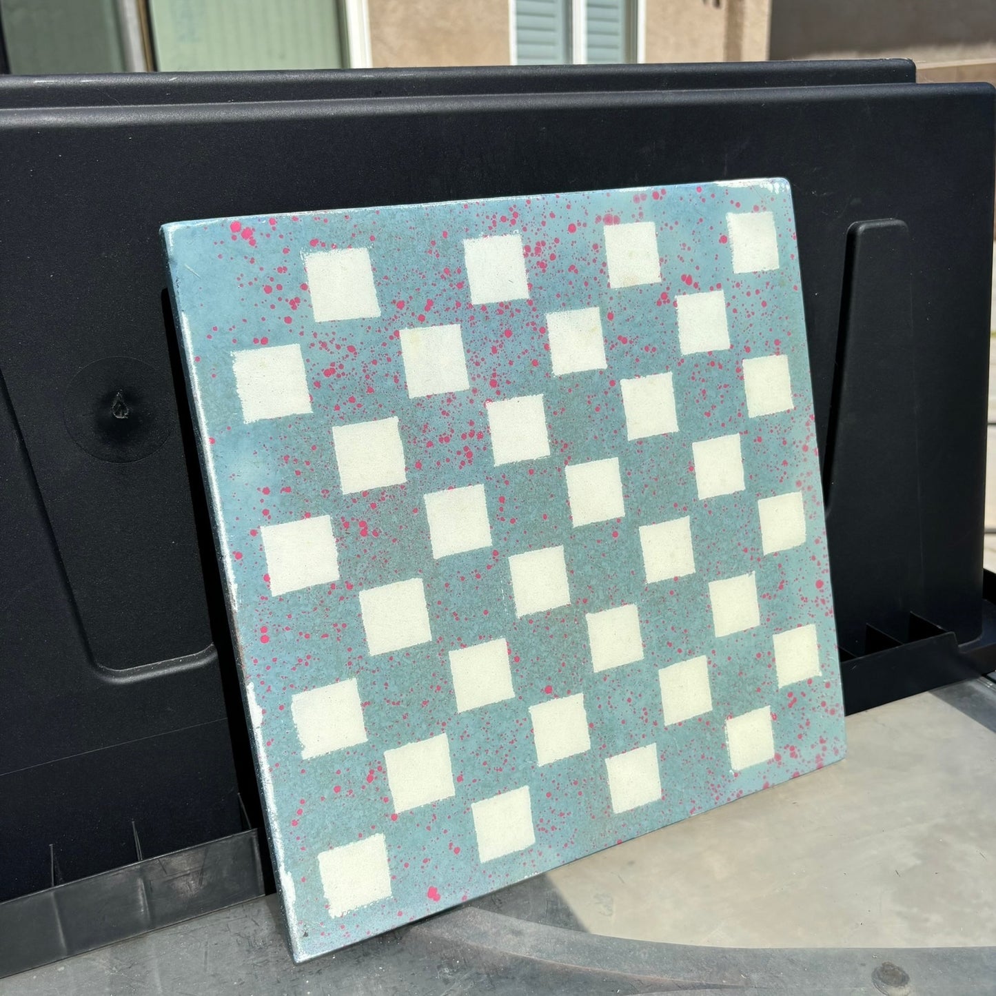 Pink Blue Clash - Resin Coated Chess Board