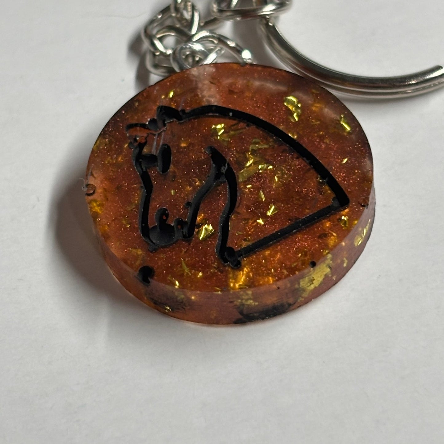Royal Amber Knight - Handmade Resin Keychain
