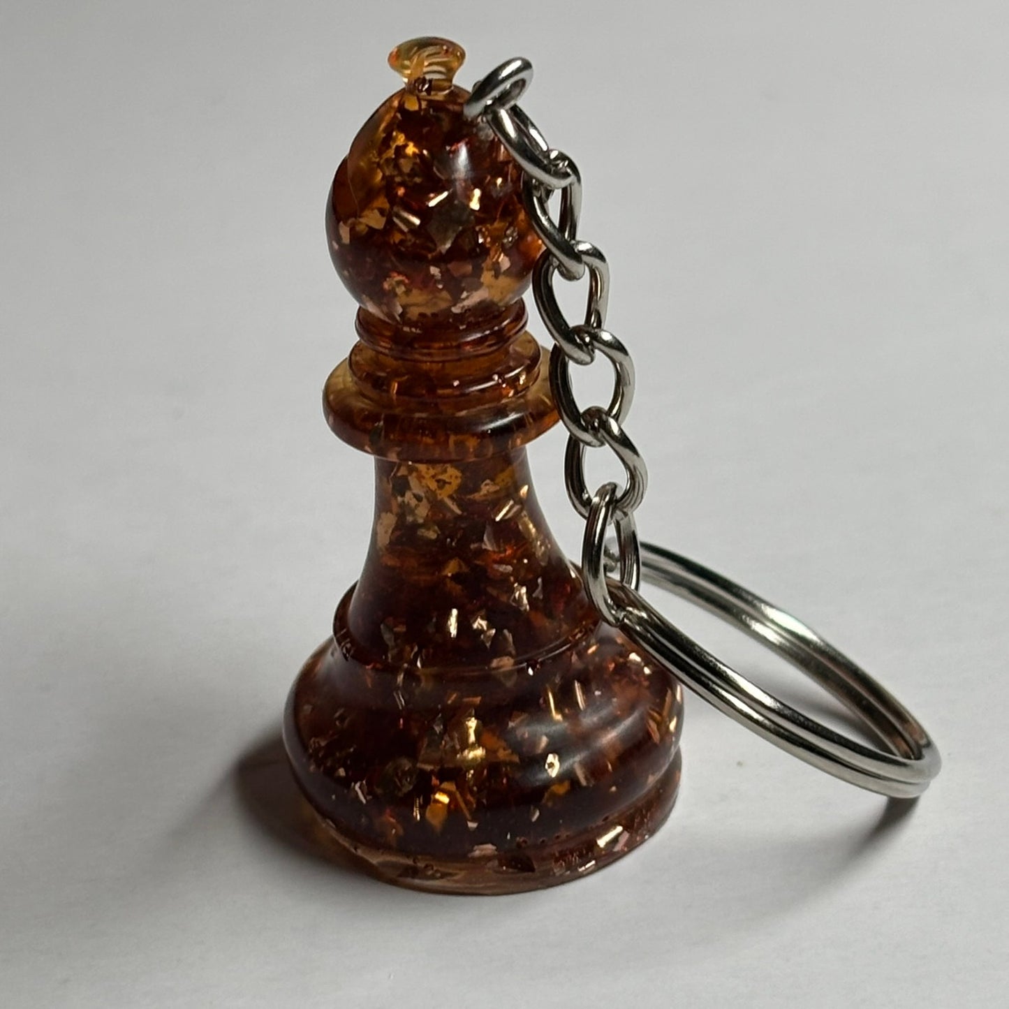 Amber Mixed Bishop - Handmade Resin Keychain