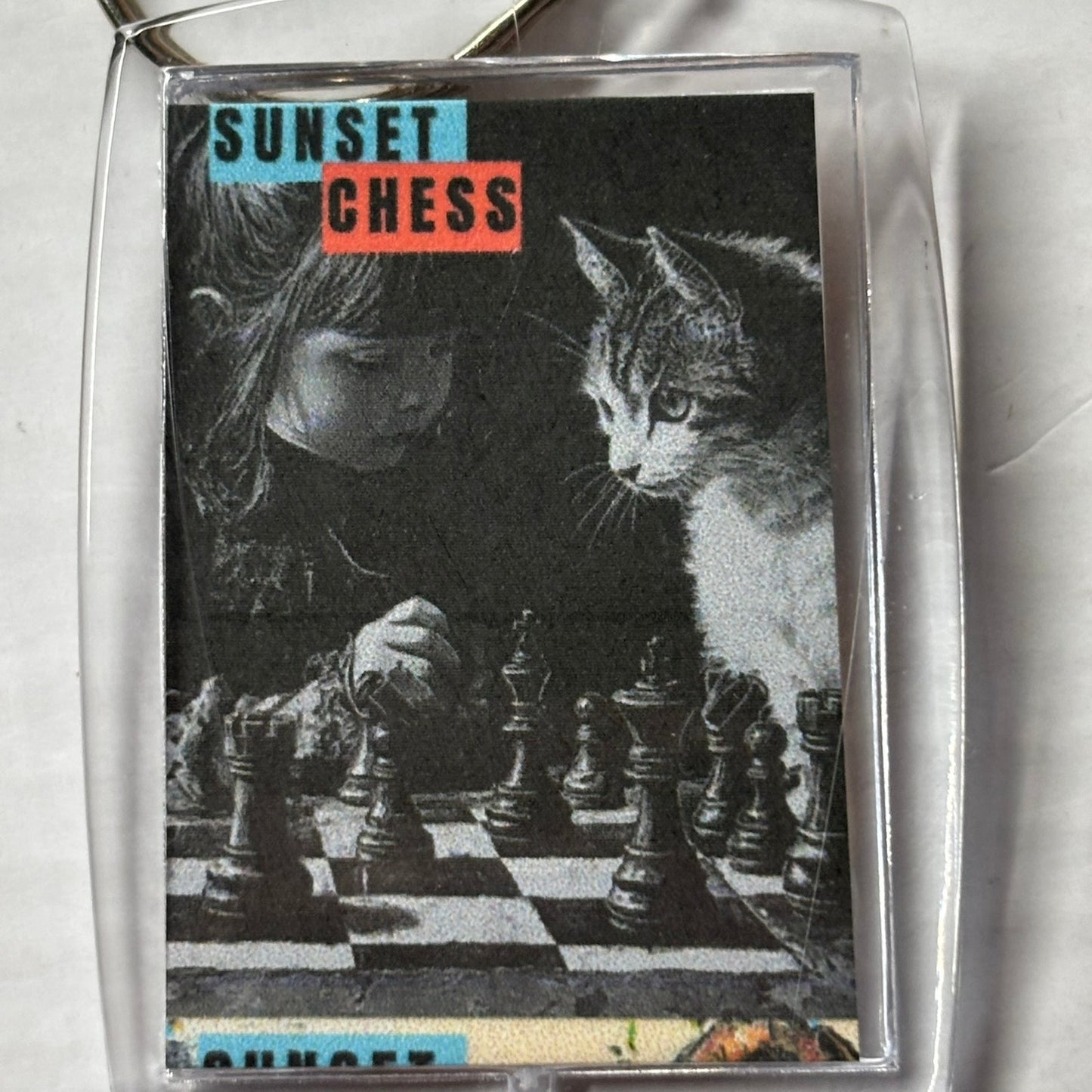 Cat Friend - Chess  Photo Keychain
