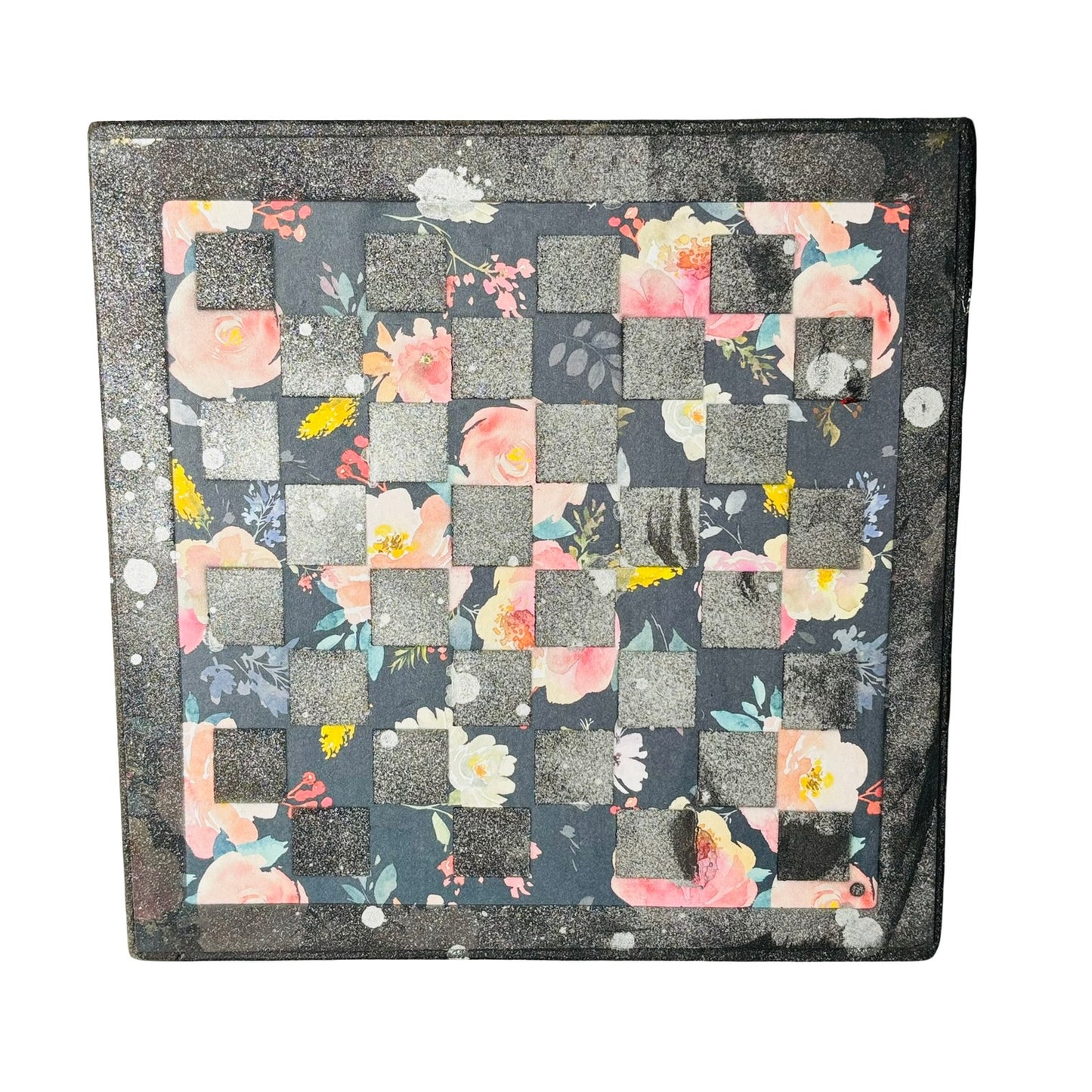 Vintage Flowers - Scrapbook Chess Board