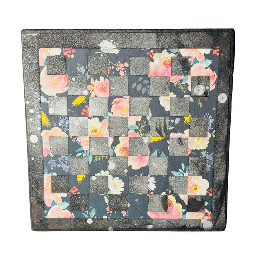 Vintage Flowers - Scrapbook Chess Board