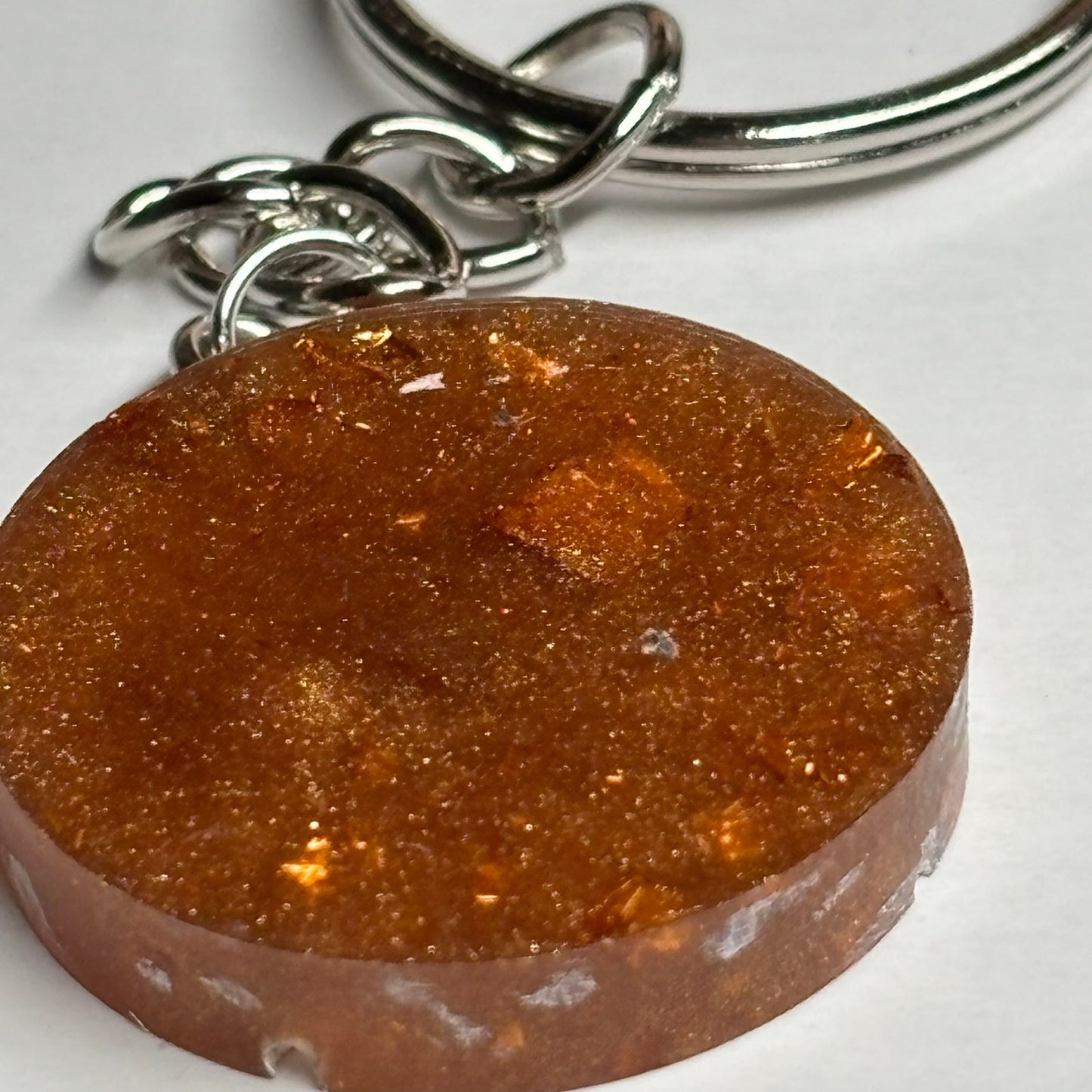Amber Orange Rook - Handmade Resin Keychain