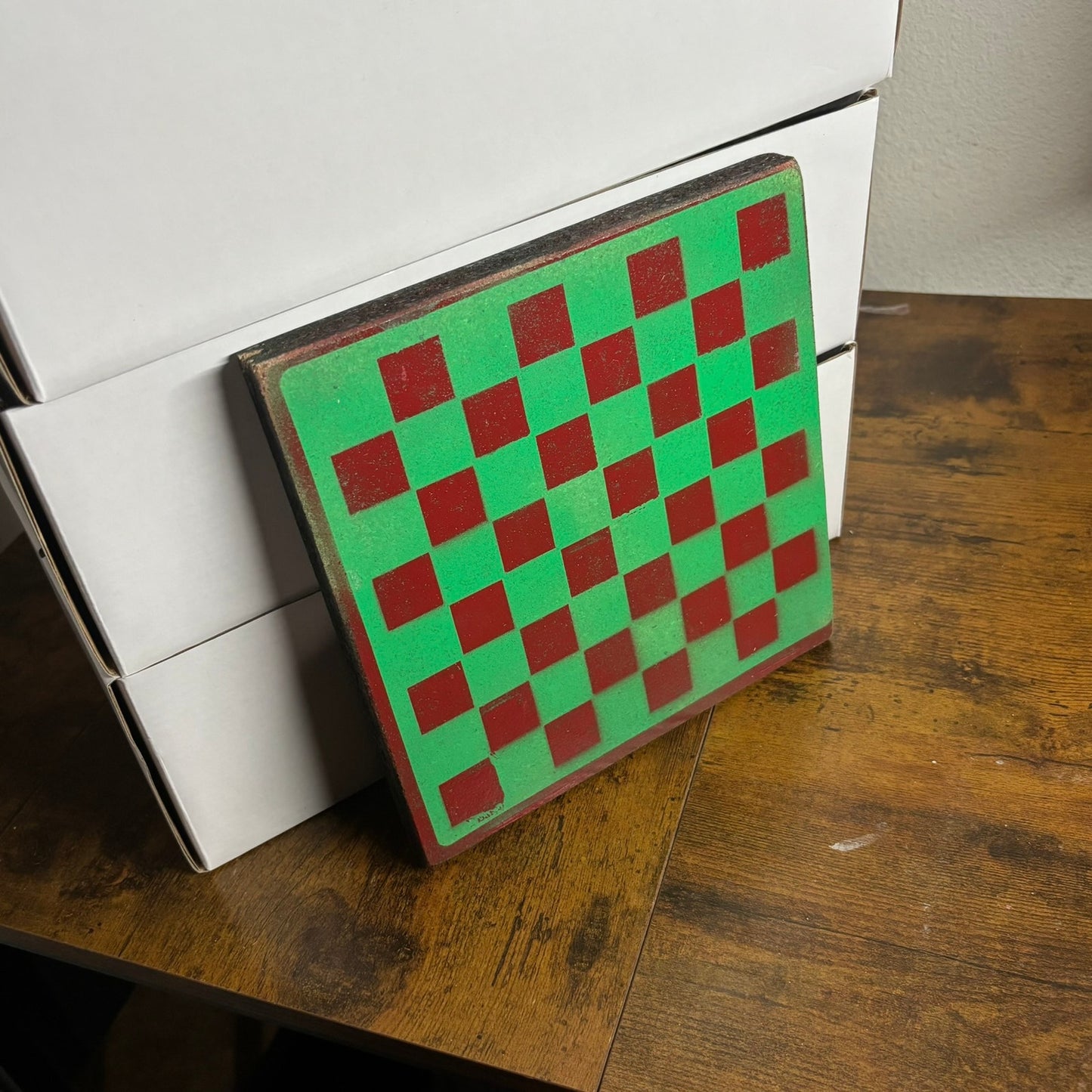 Green Red - Painted Double Sided Chess Board