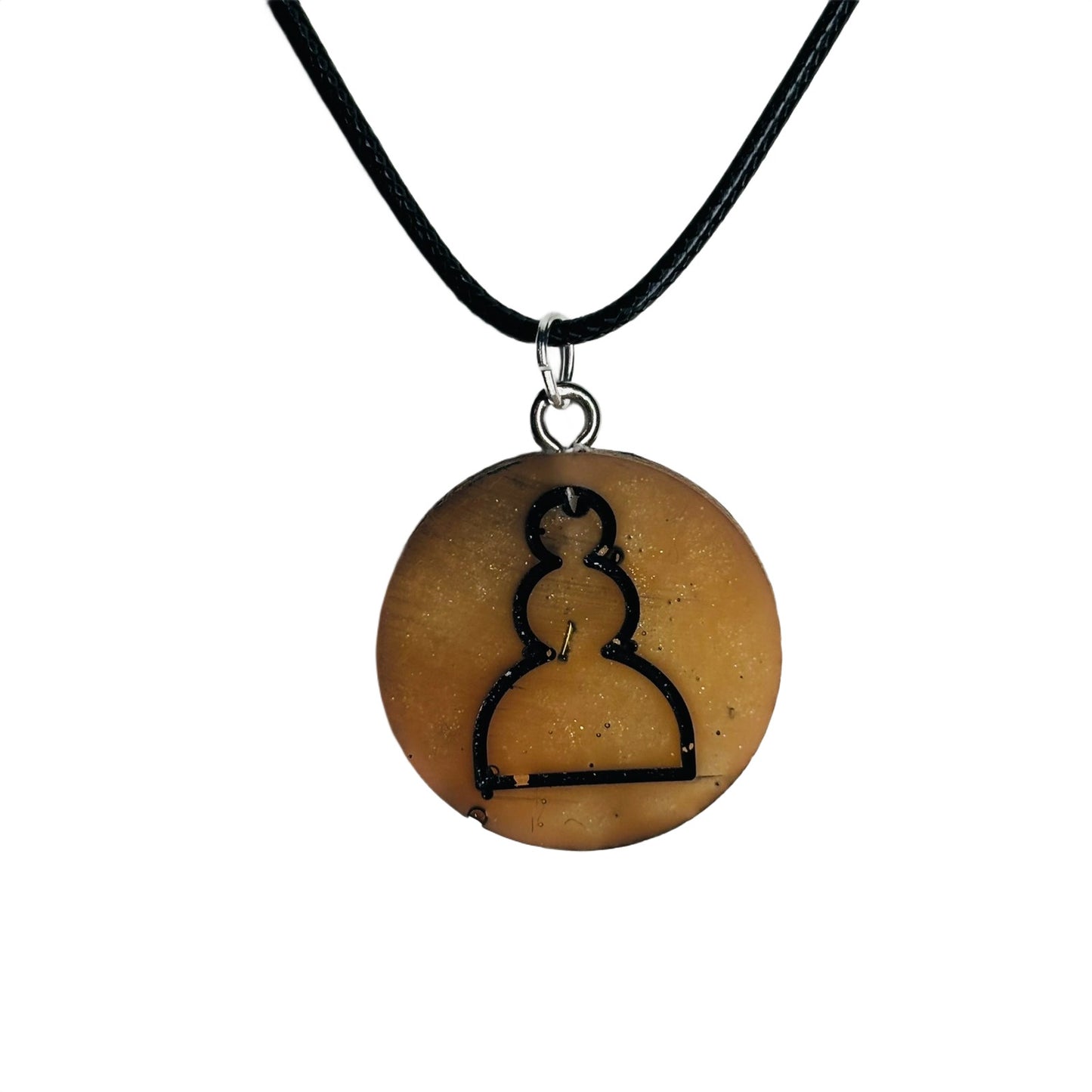 Rust Pawn - Handmade Resin Chess Necklace