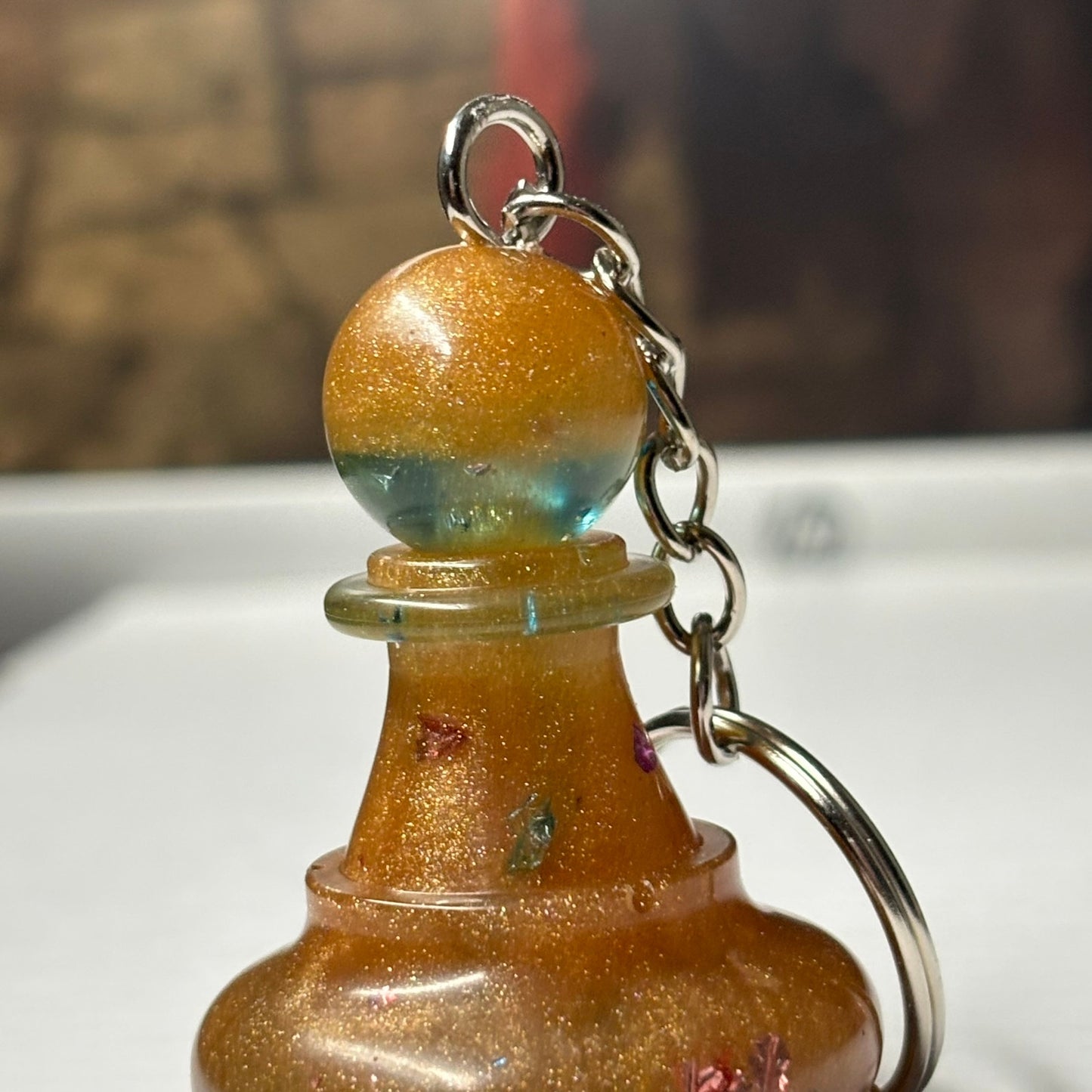 Yellow Cream Pawn - Handmade Resin Keychain - Large Edition