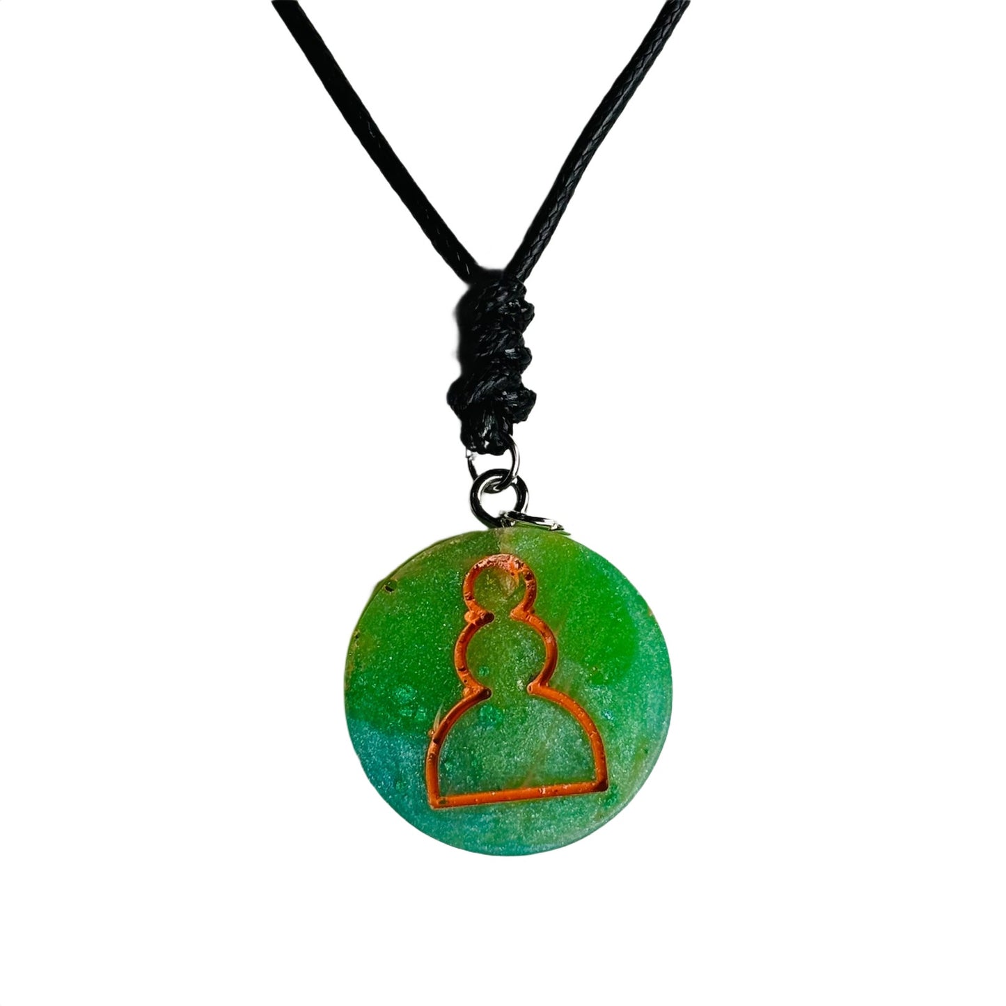 Green Pawn - Handmade Resin Chess Necklace