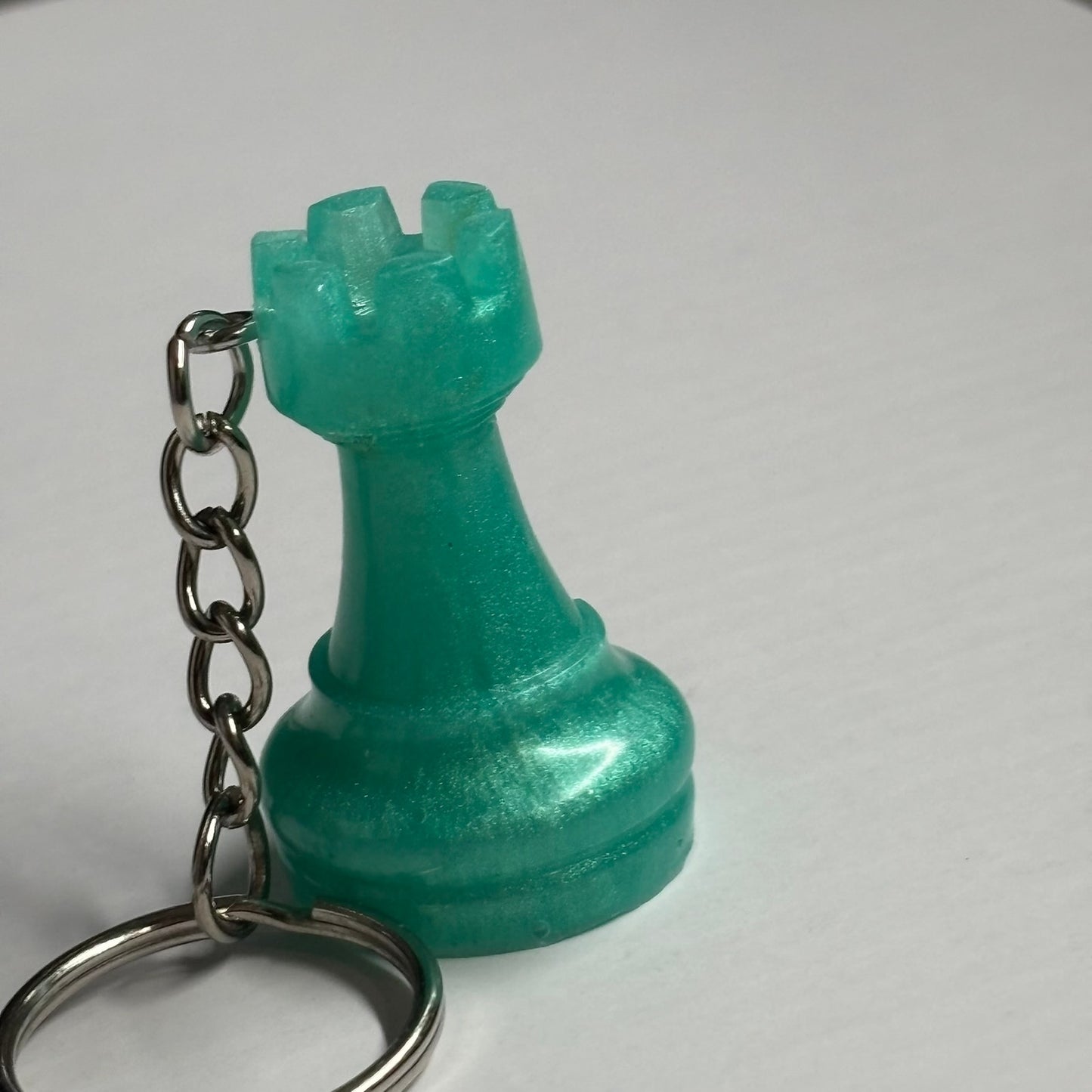 Seaside Green Rook - Handmade Resin Keychain