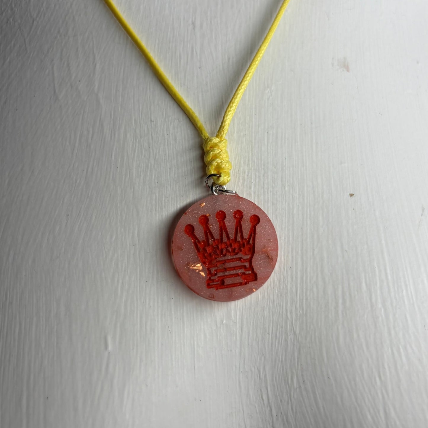 Cosmic Red Queen - Handmade Resin Chess Necklace