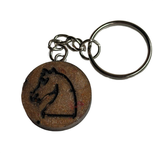 Black Lining Knight - Handmade Resin Keychain - Flat Edition