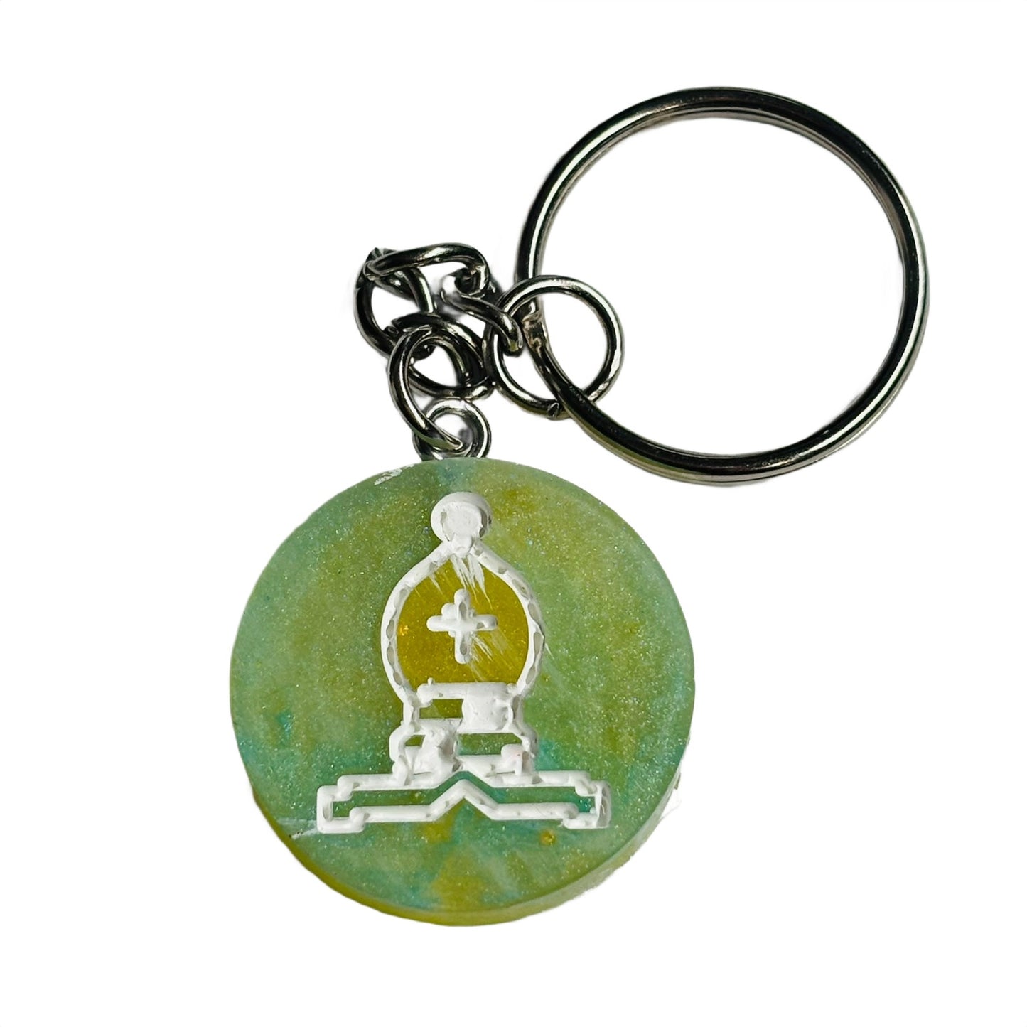 Lime Green Bishop - Handmade Resin Keychain