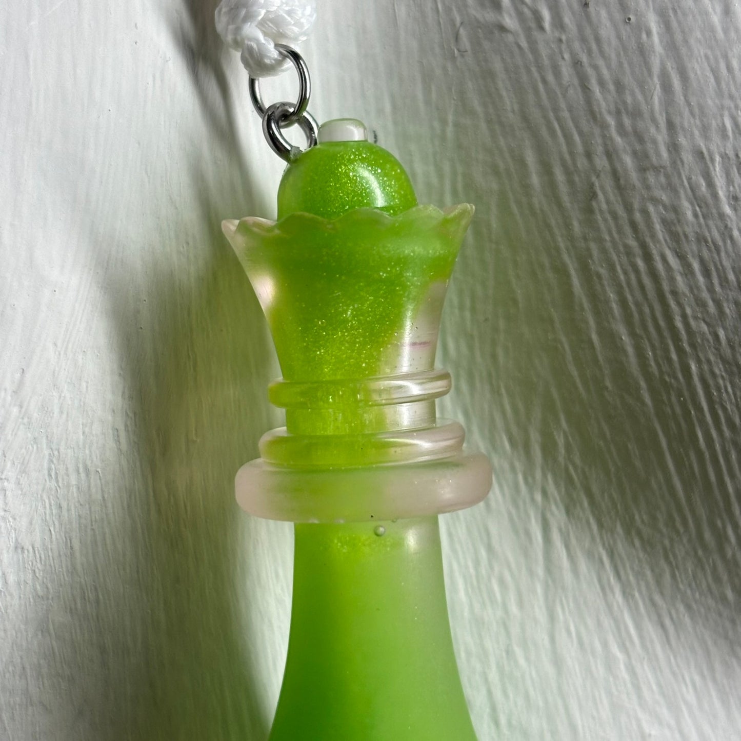 Lemon Green Queen - Handmade Resin Chess Necklace