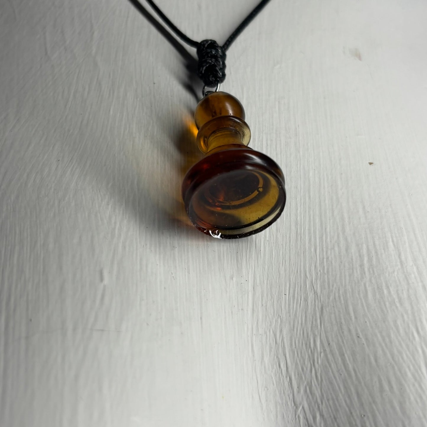 Coffee Brown Pawn - Handmade Resin Chess Necklace
