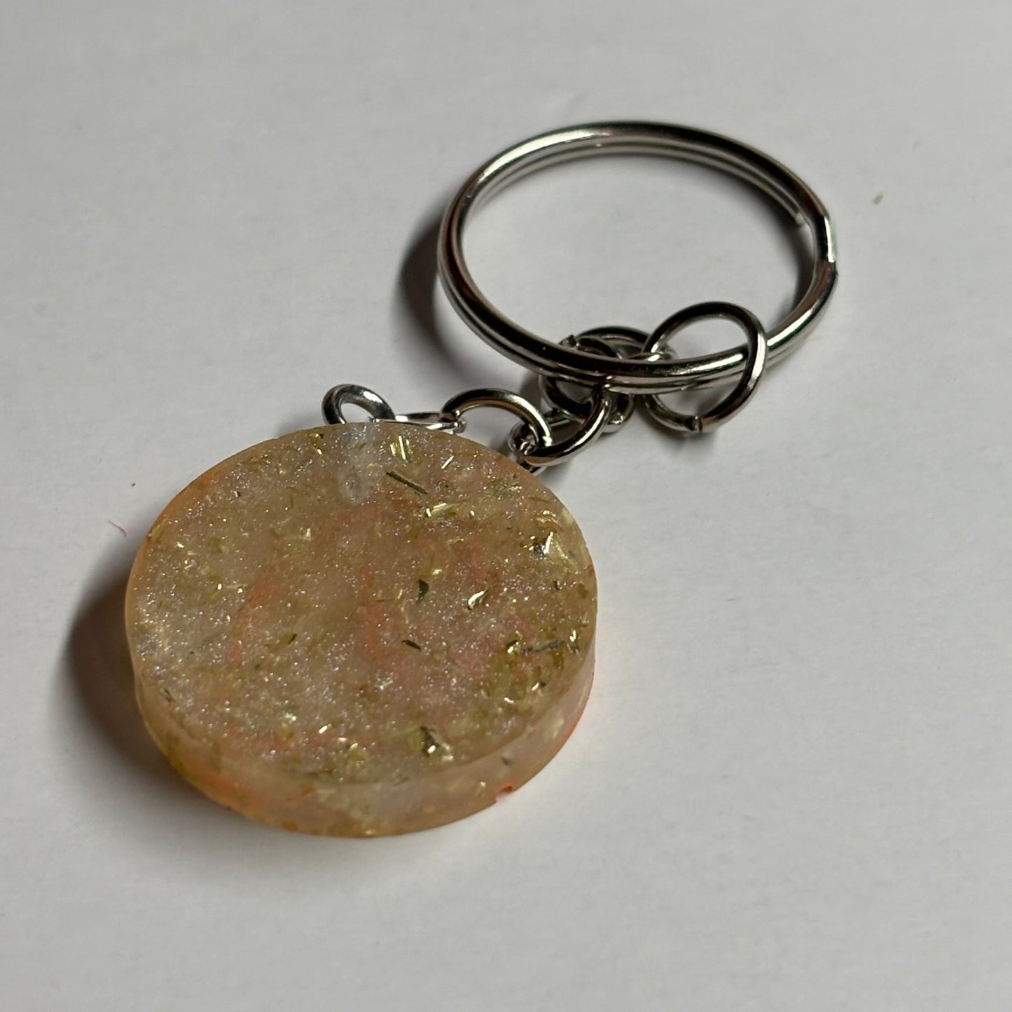 White Gold Sunset Knight - Handmade Resin Keychain - Flat Edition