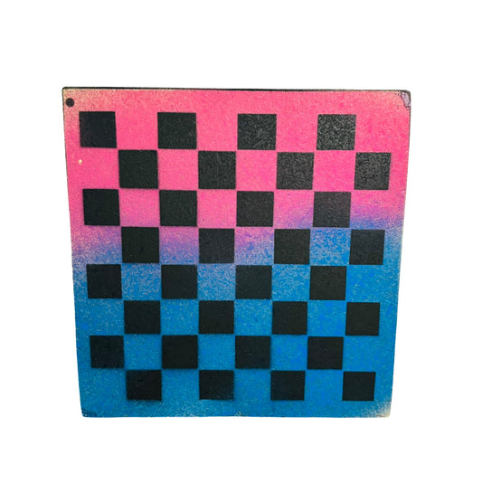 Pink & Blue - Painted Double Sided Chess Board