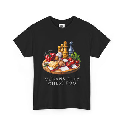 Copy of Vegan Chess - Black Tee - Unisex Heavy Cotton Tee