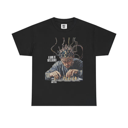 A Game of Intelligence - Black Chess Tee - Unisex Heavy Cotton Tee