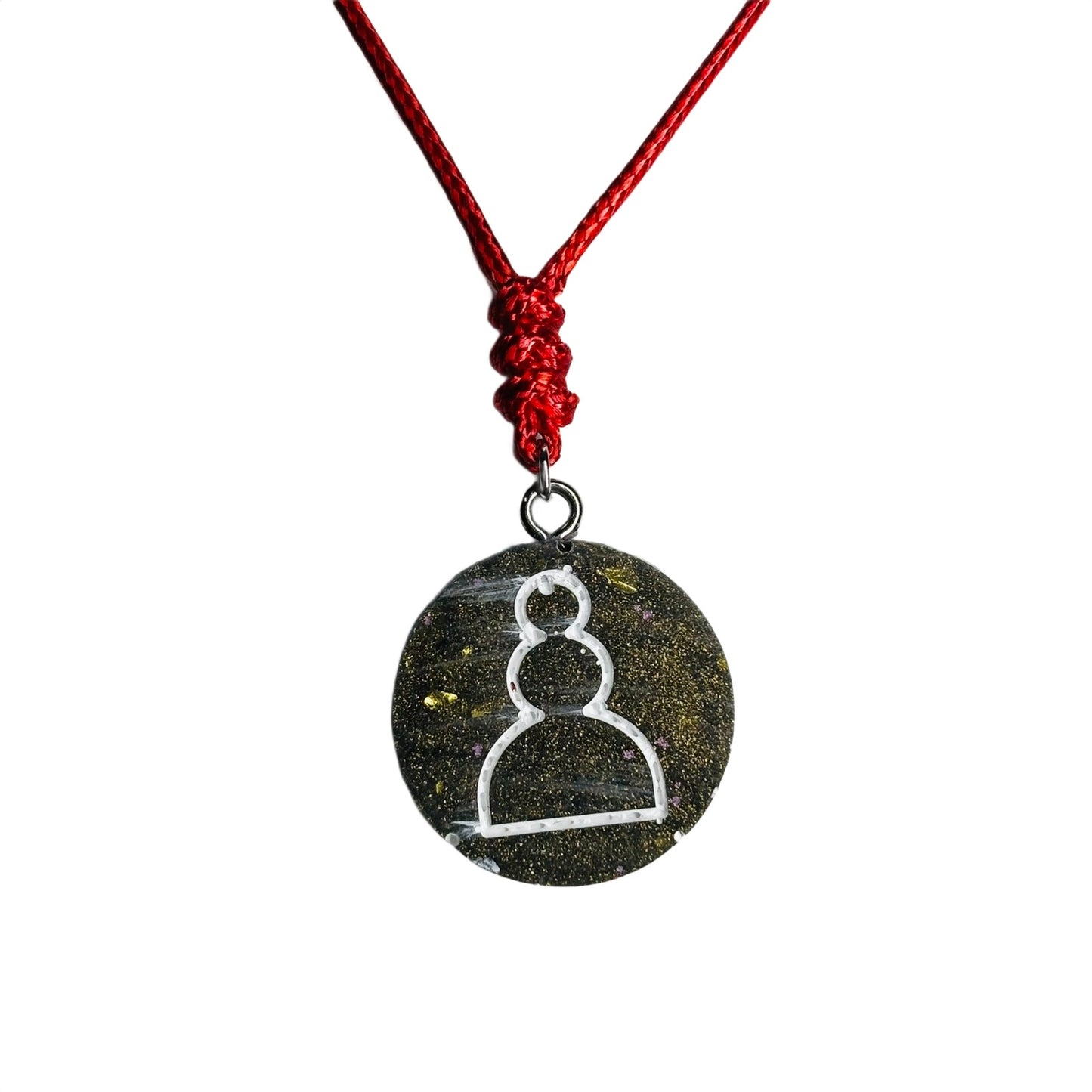 Dark Green Pawn - Handmade Resin Chess Necklace