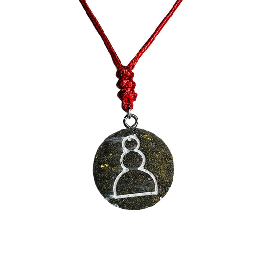Dark Green Pawn - Handmade Resin Chess Necklace