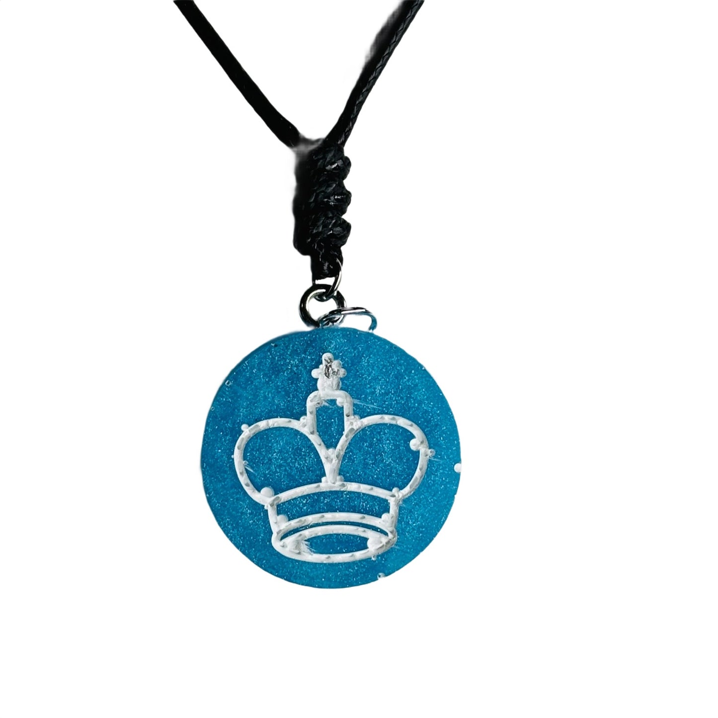 Blue King - Handmade Resin Chess Necklace