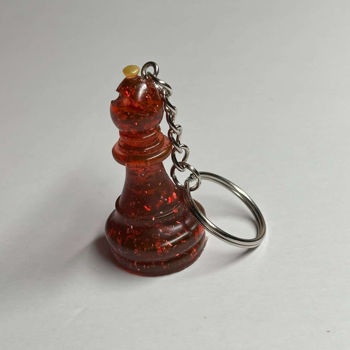 Red Crystal Bishop - Handmade Resin Keychain