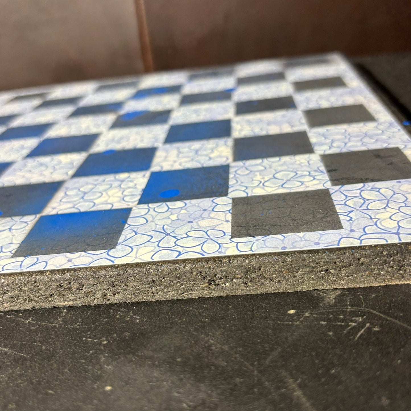 Simple Blue - Scrapbook Chess Board