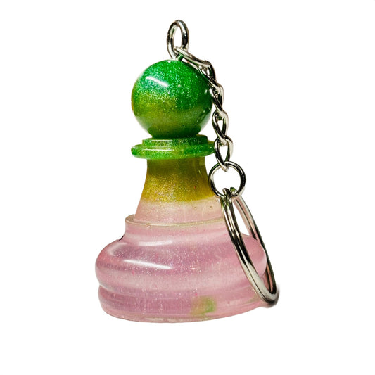Pink Bottom Pawn - Handmade Resin Keychain - Large Edition