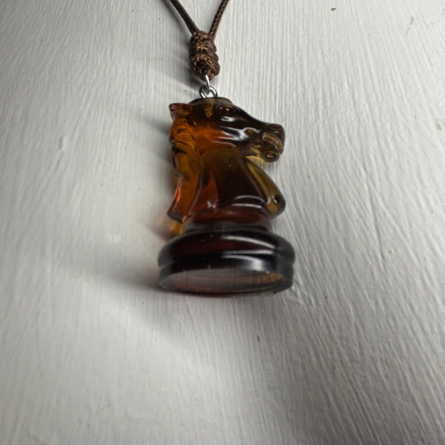 Vintage Knight - Handmade Resin Chess Necklace