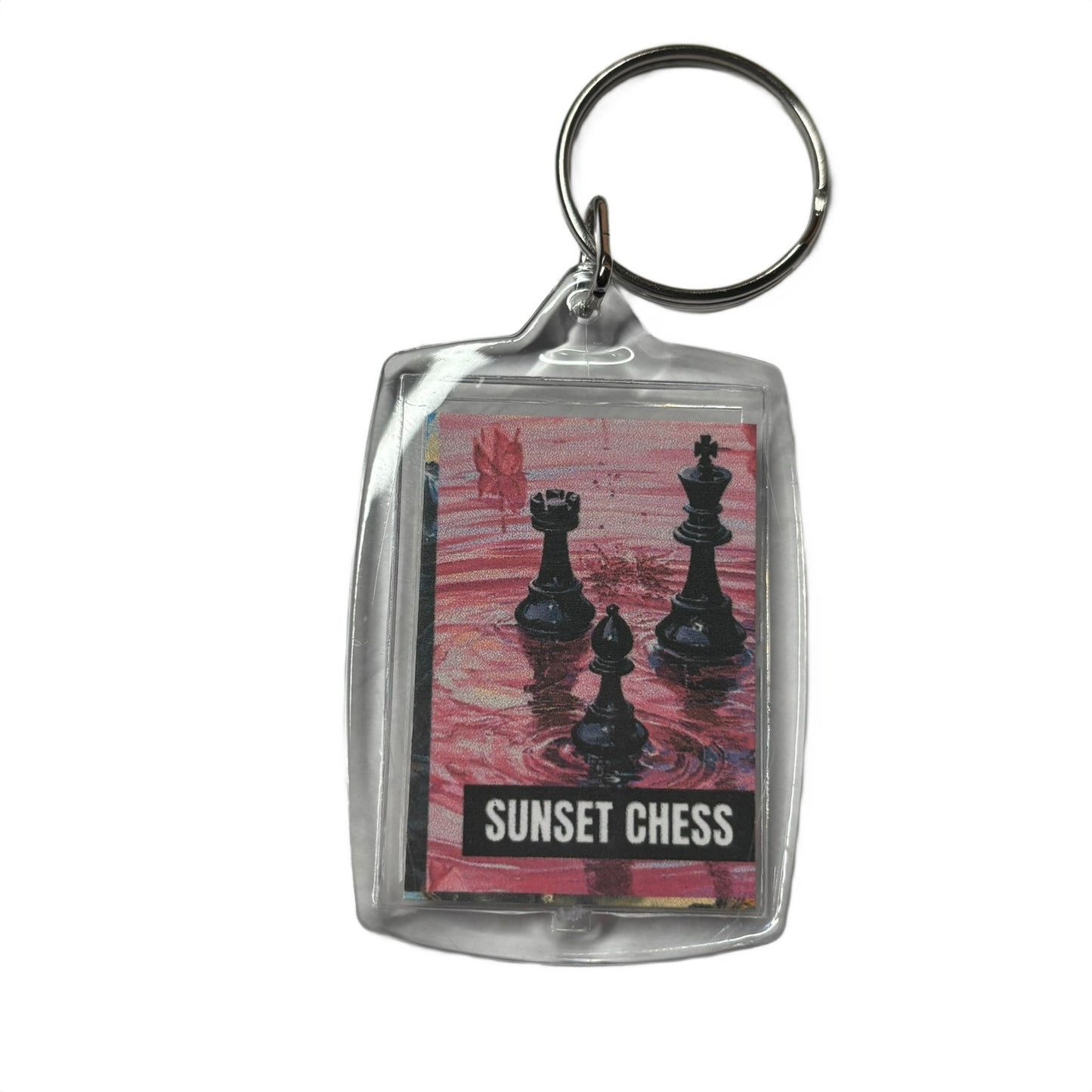 Pink Puddles - Chess  Photo Keychain