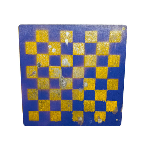 Purple Yellow Enmeshment - Painted Thin Wooden Chess Board