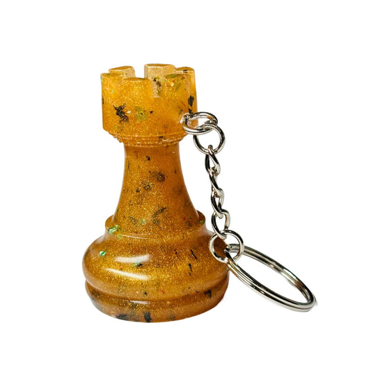 Spotted Cream Yellow Rook - Handmade Resin Keychain - Large Edition