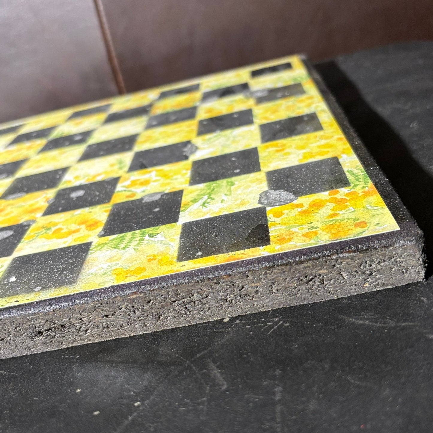 Yellow Flowers - Scrapbook Chess Board