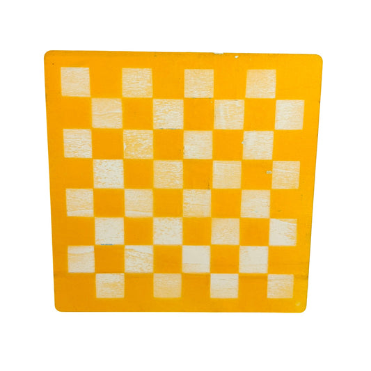 Yellow & White - Painted Thin Wooden Chess Board