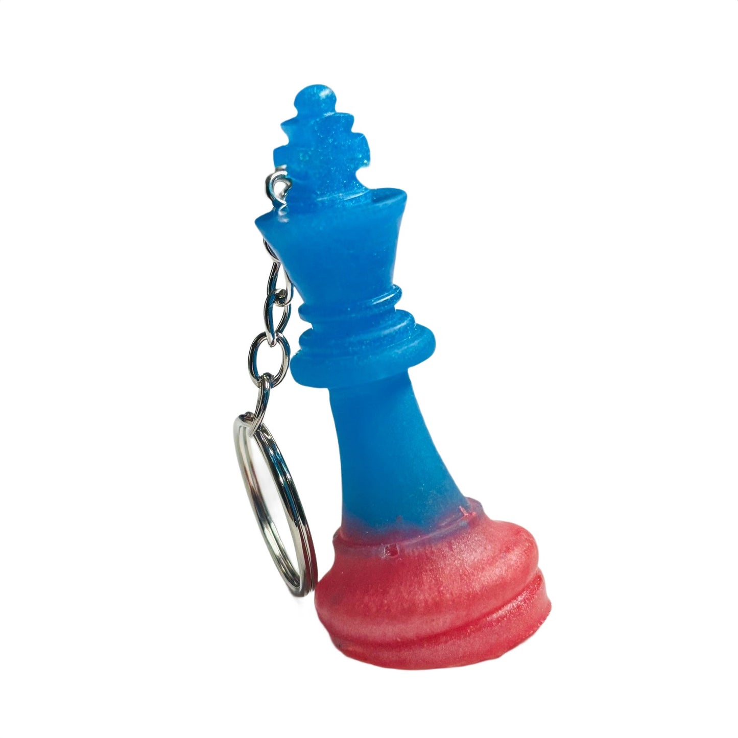 Blue Slanted King - Handmade Resin Keychain
