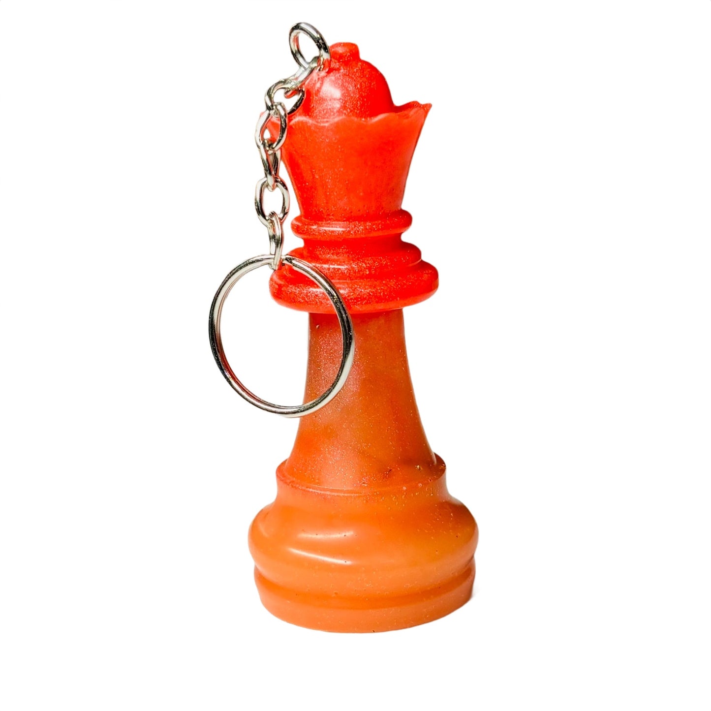 Red Orange Fire Queen - Handmade Resin Keychain - Large Edition