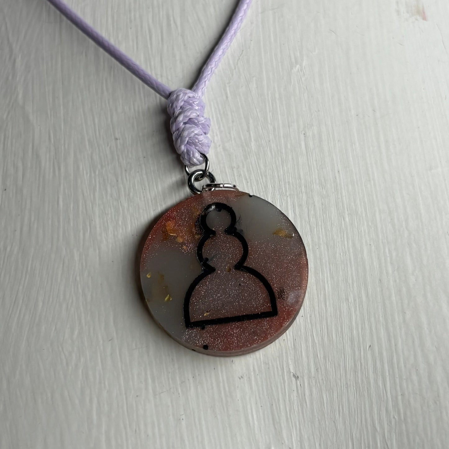 Cosmic Pawn - Handmade Resin Chess Necklace