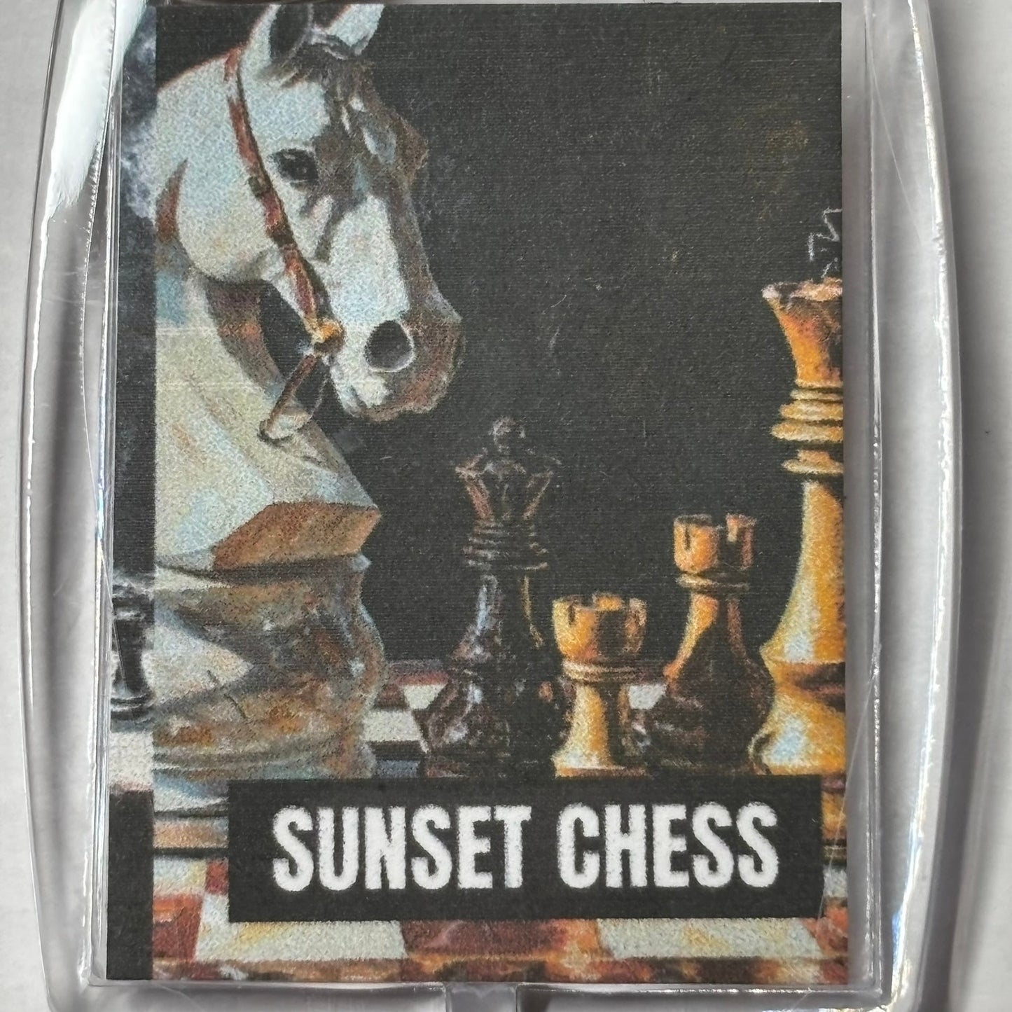 Knights Play - Chess  Photo Keychain