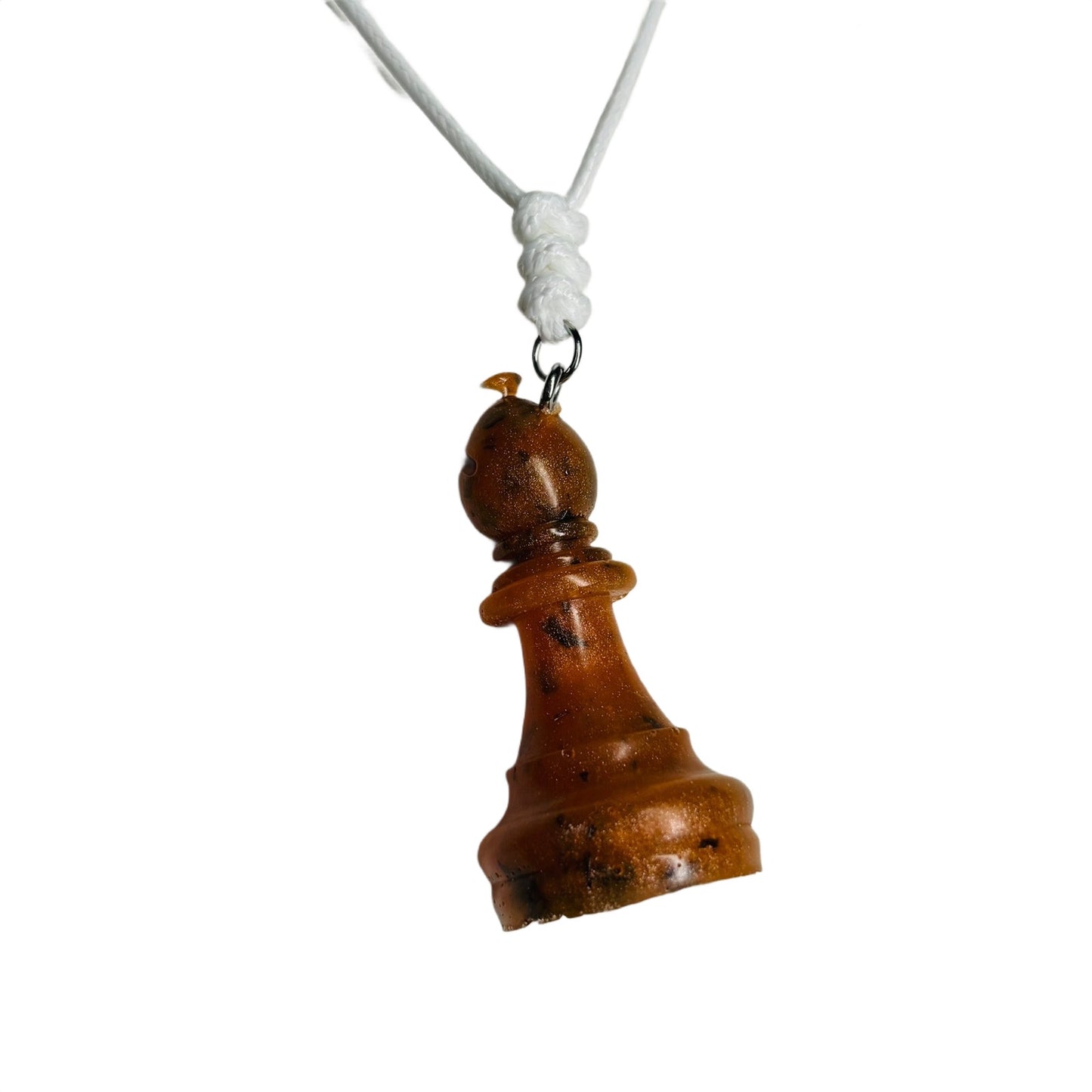 Orange Purple Bishop - Handmade Resin Chess Necklace