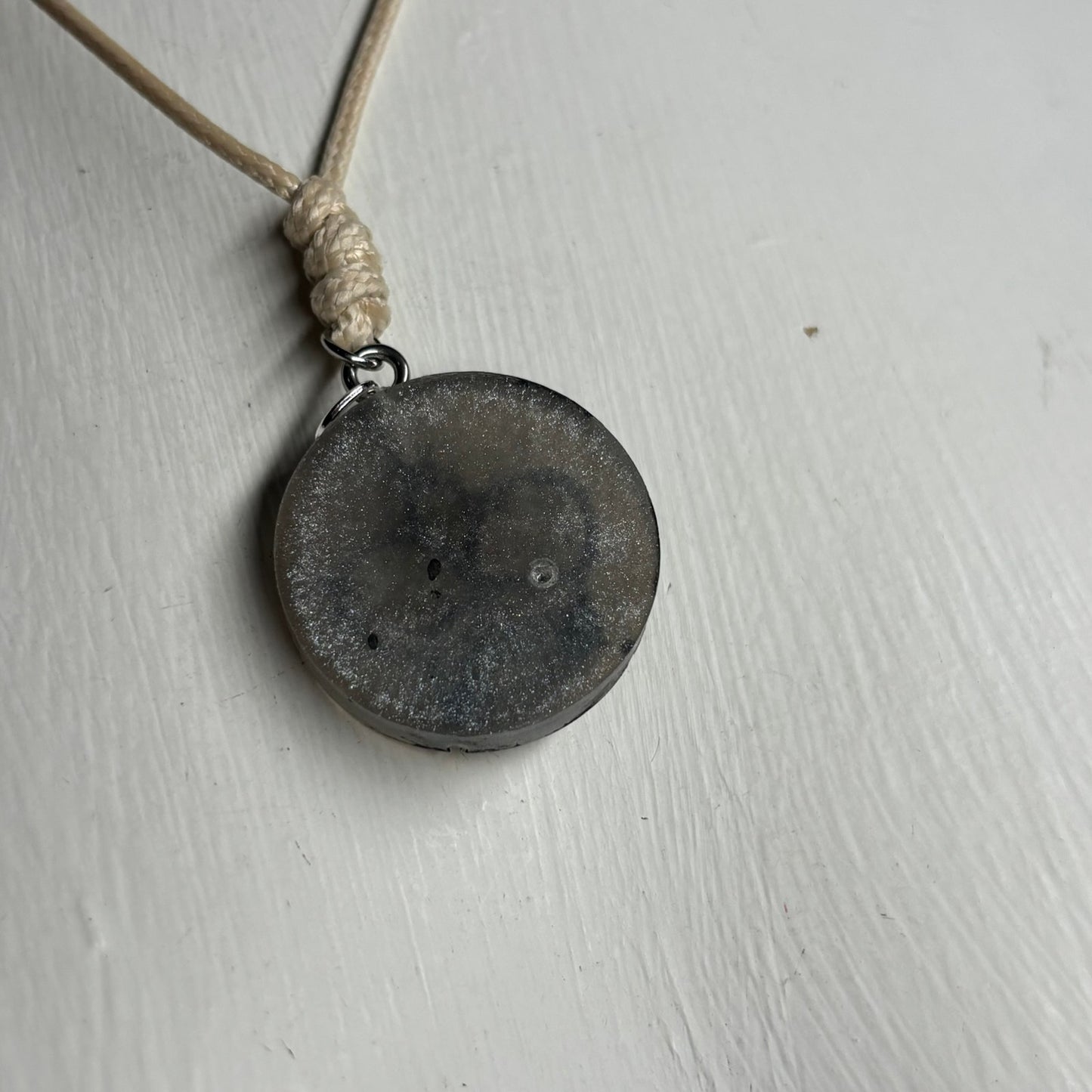 Cream Silver King - Handmade Resin Chess Necklace