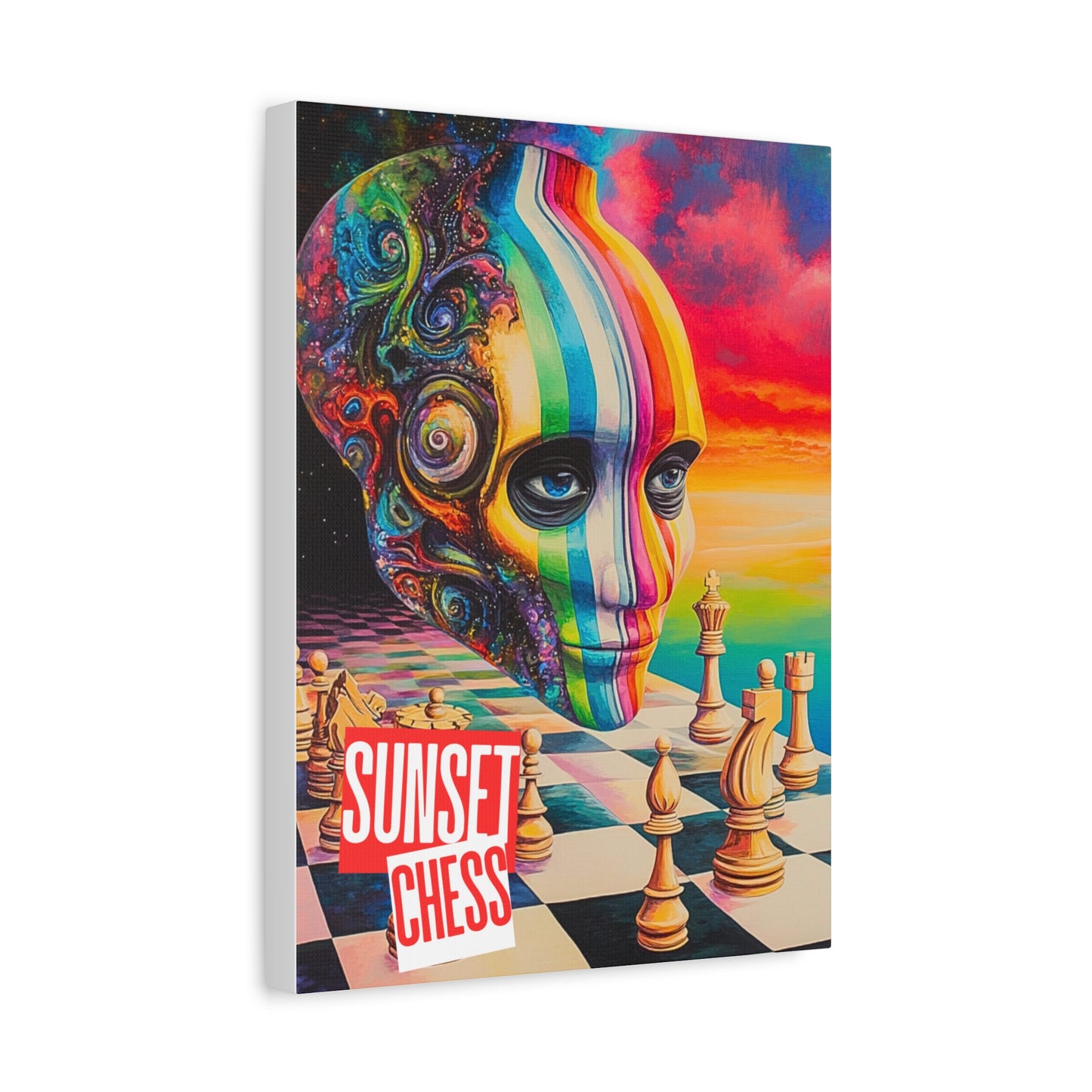 Flowing With Rainbow Joy - Canvas Chess Print 12"x16"